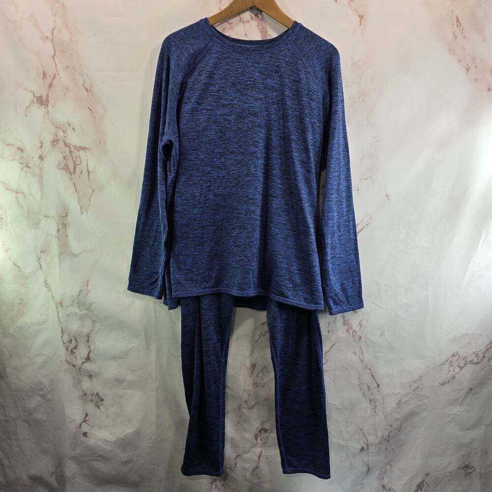 Cuddl Duds Pajamas Womens XL XXL Blue Fleece Lined PJ Set Leggings Plush Warmth